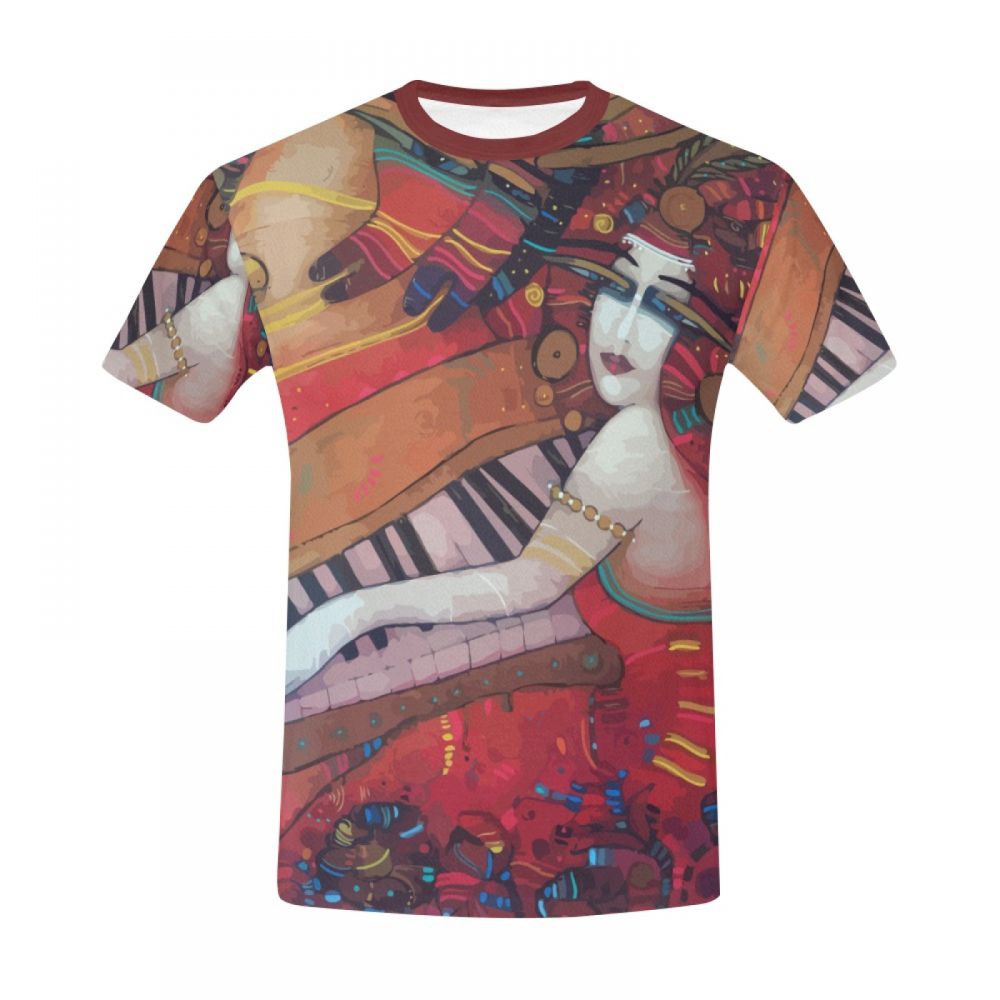Herren Art-rouge-mädchen-klavier Kurzes T-shirt Luxemburg