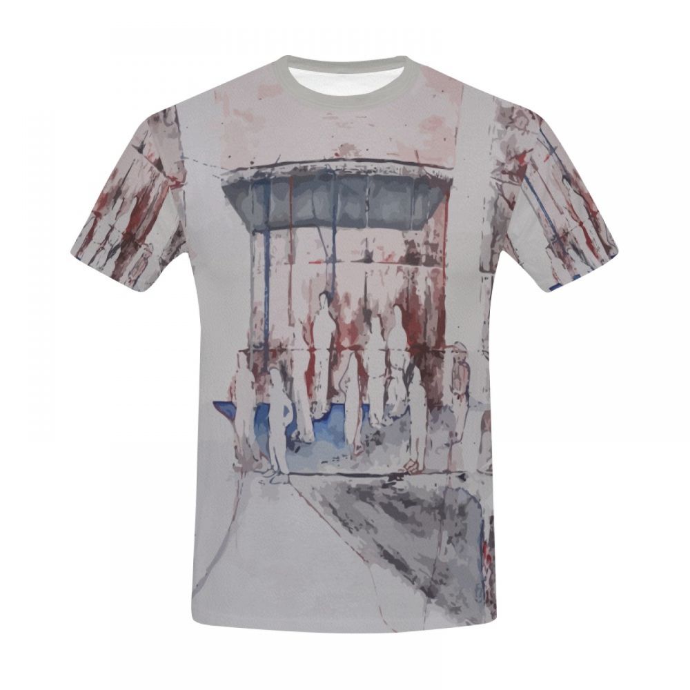 Herren Menschen-kunst-käfig Kurzes T-shirt Luxemburg