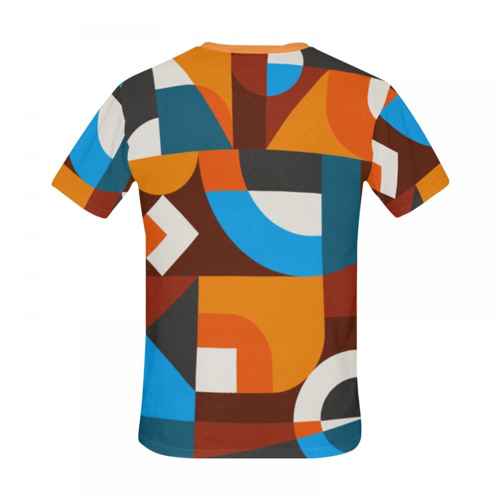 Herren Kunst Geometrische Welt Kurzes T-shirt Luxemburg