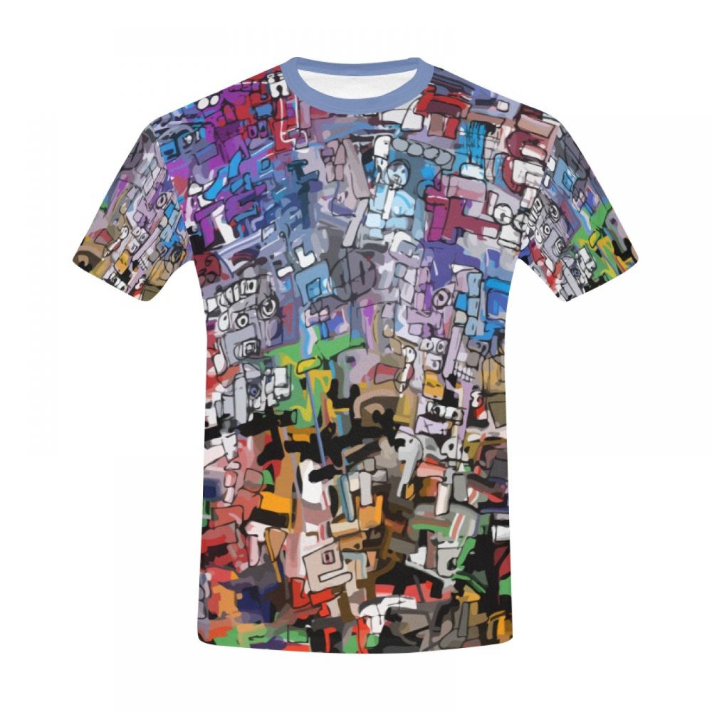 Herren Abstrakte Kunst Bunt Kurzes T-shirt Luxemburg