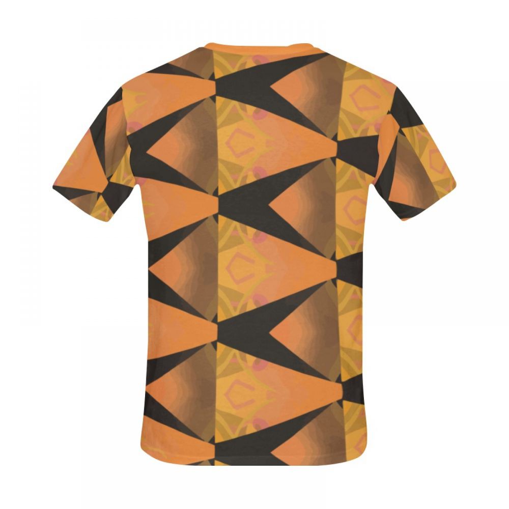 Herren Abstrakte Kunst-orange Kurzes T-shirt Luxemburg