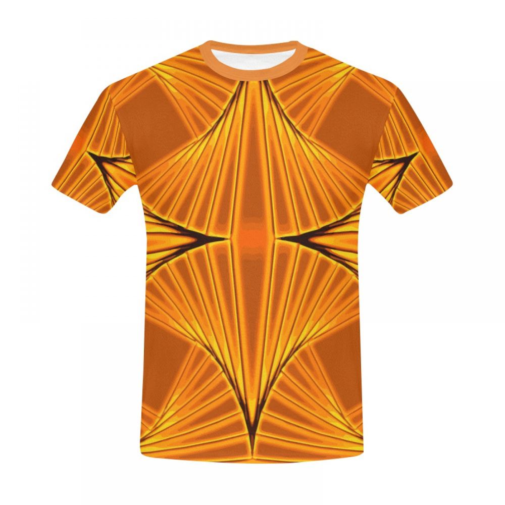 Herren Abstraktes Kunst-disco-gold Kurzes T-shirt Luxemburg