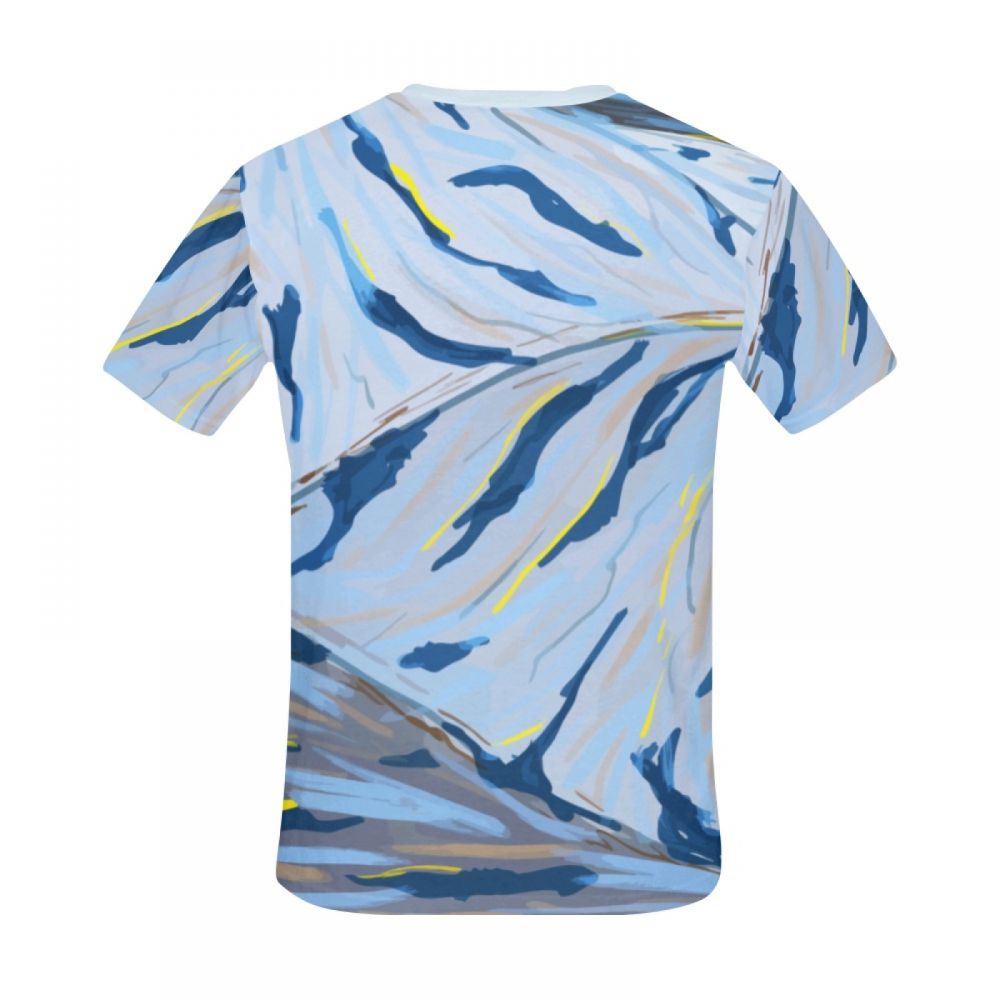 Herren Künstlerische Farbe Wasserfluss Kurzes T-shirt Luxemburg