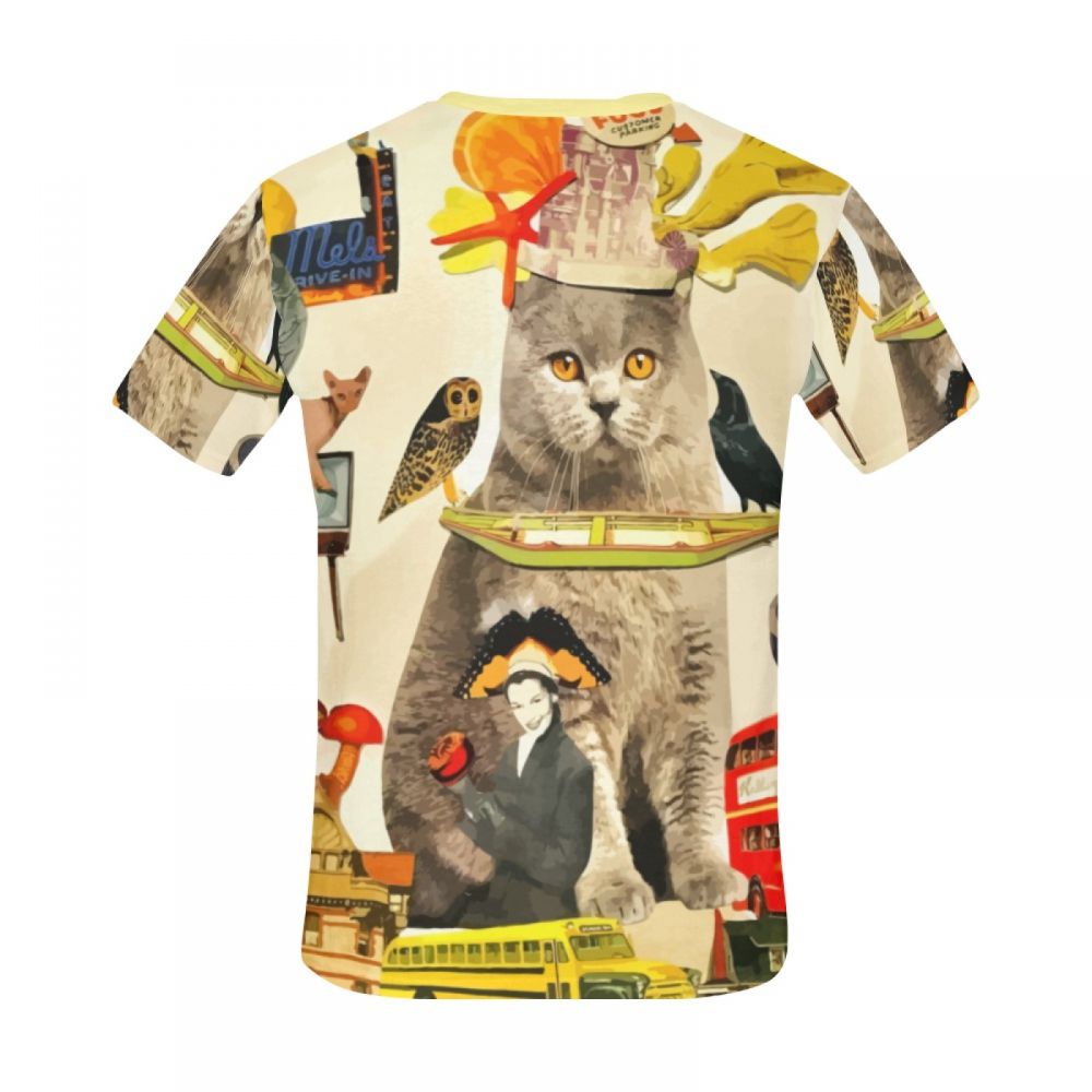 Herren Kunst Crazy Animals Katzenkönig Kurzes T-shirt Luxemburg