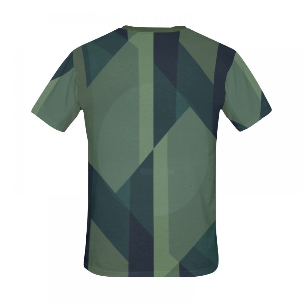Herren Grüne Linien Der Geometrischen Kunst Kurzes T-shirt Luxemburg