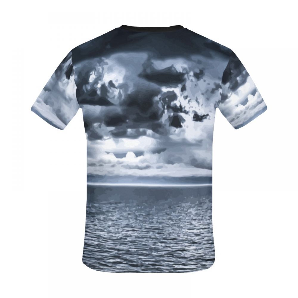 Herren Kunst Ozean Bewölkt Kurzes T-shirt Luxemburg