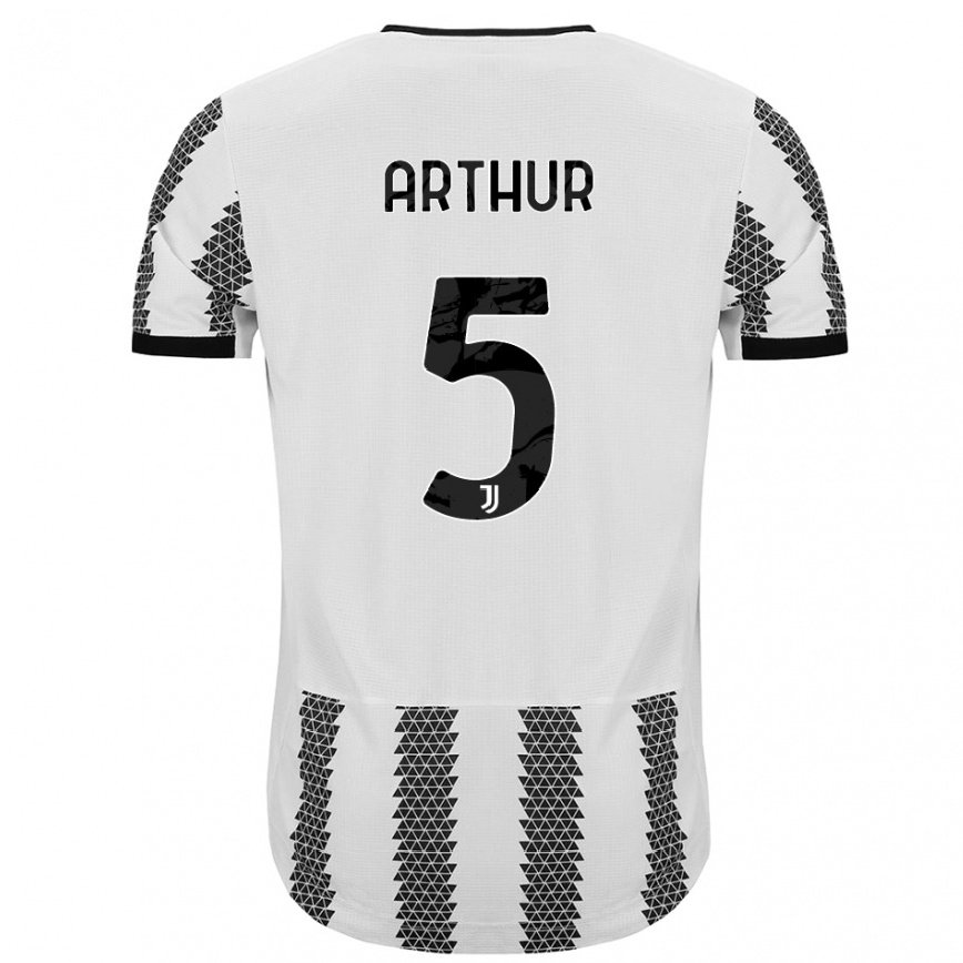 Herren Fußball Arthur #5 Weiß Schwarz Heimtrikot Trikot 2022/23 T-shirt Luxemburg