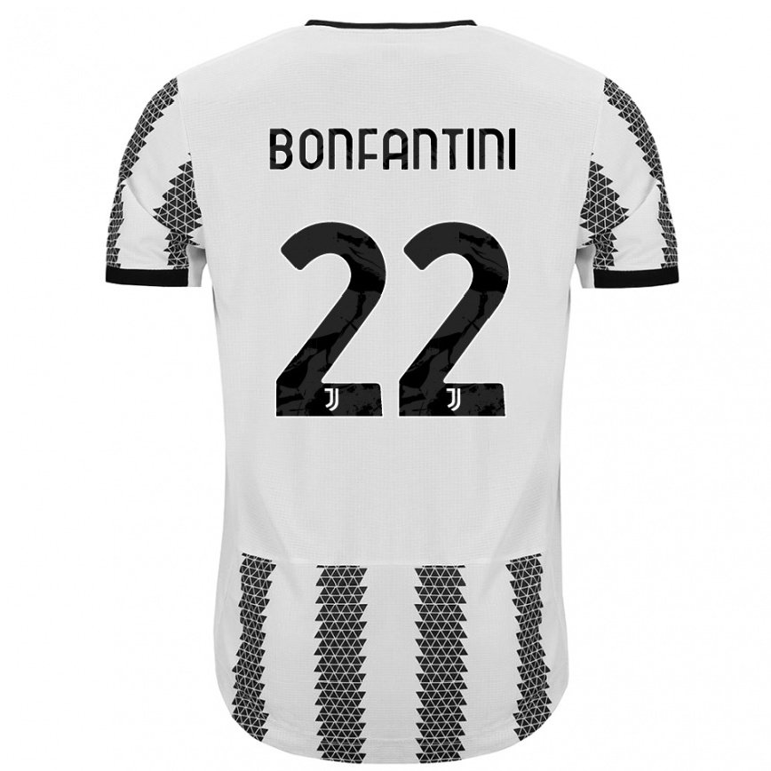 Herren Fußball Agnese Bonfantini #22 Weiß Schwarz Heimtrikot Trikot 2022/23 T-shirt Luxemburg