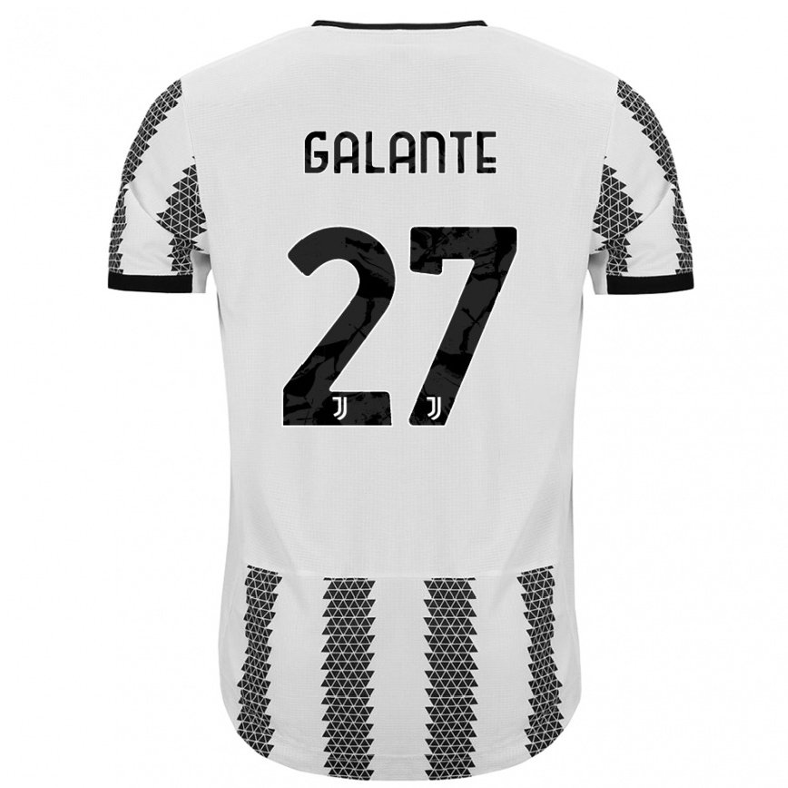 Herren Fußball Tommaso Galante #27 Weiß Schwarz Heimtrikot Trikot 2022/23 T-shirt Luxemburg
