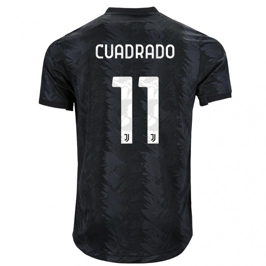 Herren Fußball Juan Cuadrado #11 Dunkles Schwarz Auswärtstrikot Trikot 2022/23 T-shirt Luxemburg