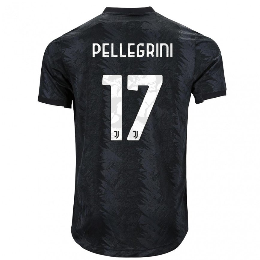 Herren Fußball Luca Pellegrini #17 Dunkles Schwarz Auswärtstrikot Trikot 2022/23 T-shirt Luxemburg