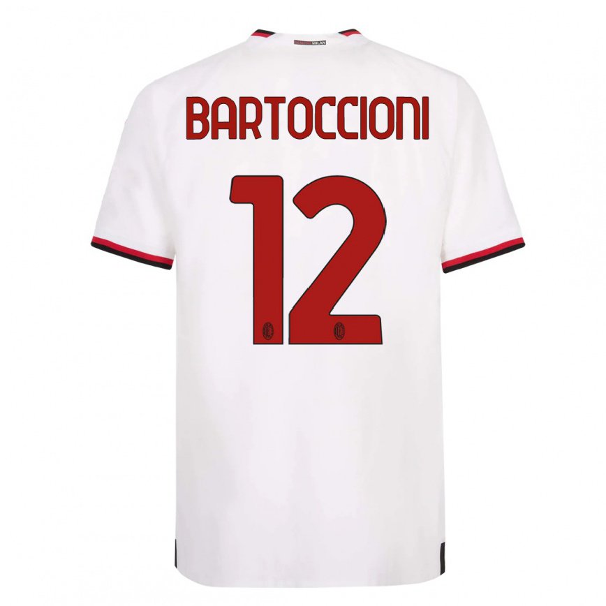 Damen Fußball Andrea Bartoccioni #12 Weiß Rot Auswärtstrikot Trikot 2022/23 T-shirt Luxemburg