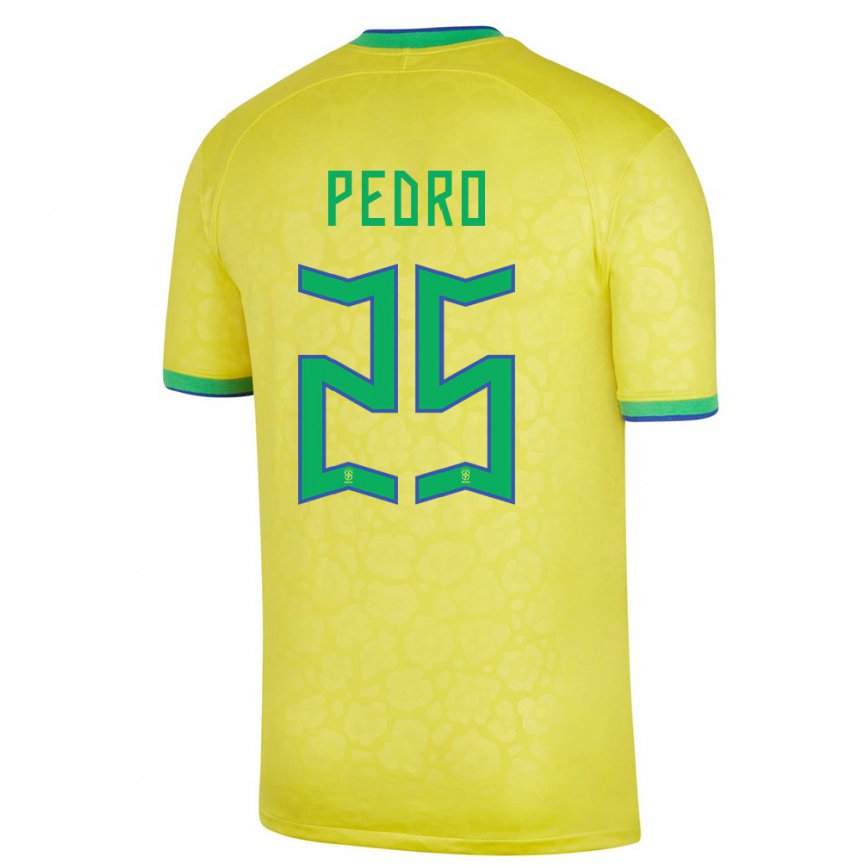 Kinder Brasilianische Pedro #25 Gelb Heimtrikot Trikot 22-24 Luxemburg