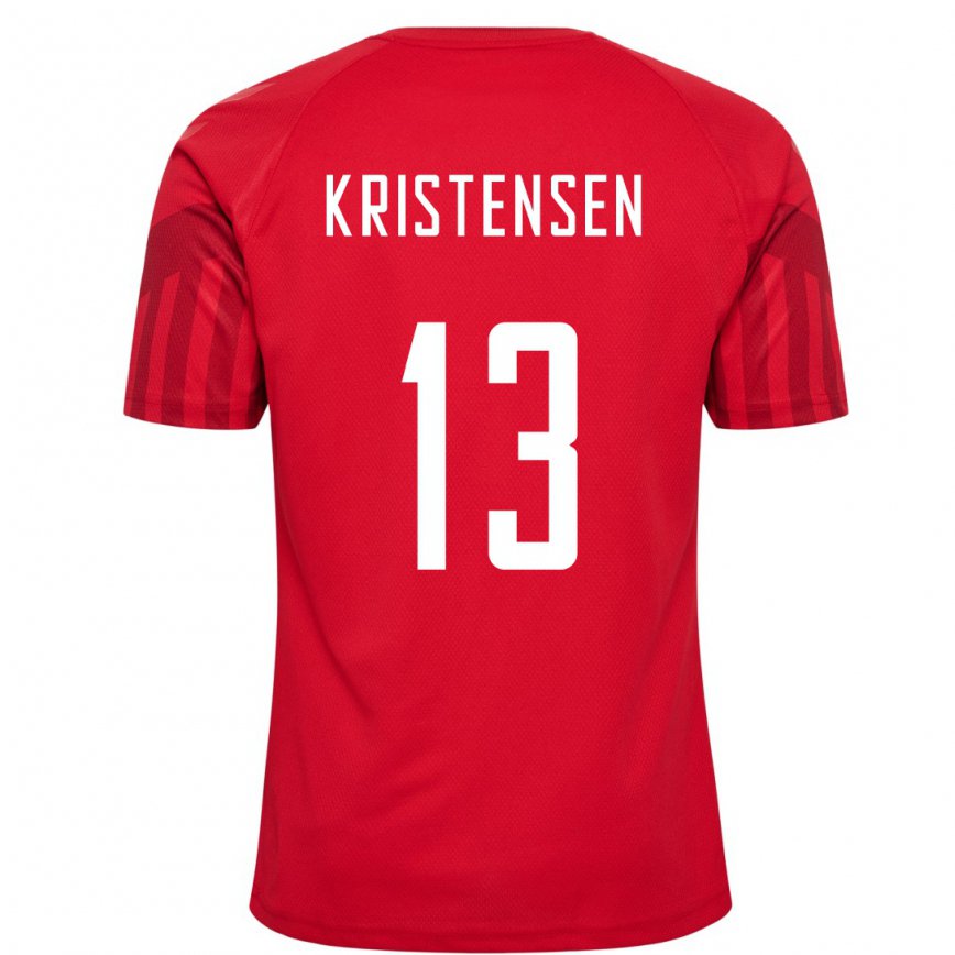 Kinder Dänische Rasmus Kristensen #13 Rot Heimtrikot Trikot 22-24 Luxemburg