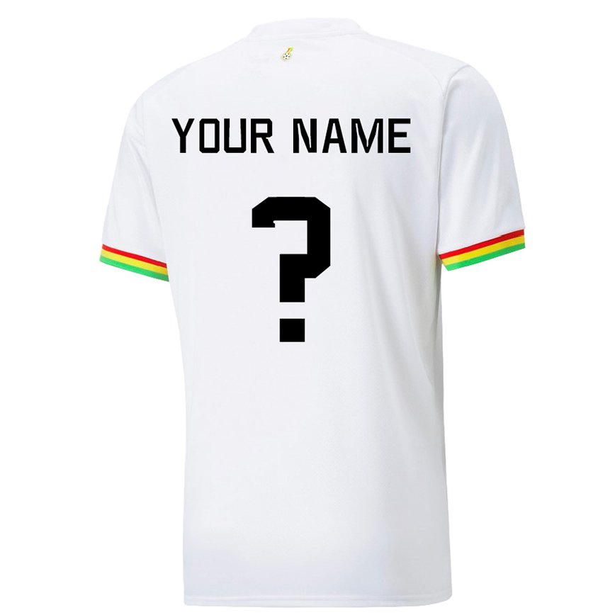 Kinder Ghanaische Ihren Namen #0 Weiß Heimtrikot Trikot 22-24 Luxemburg