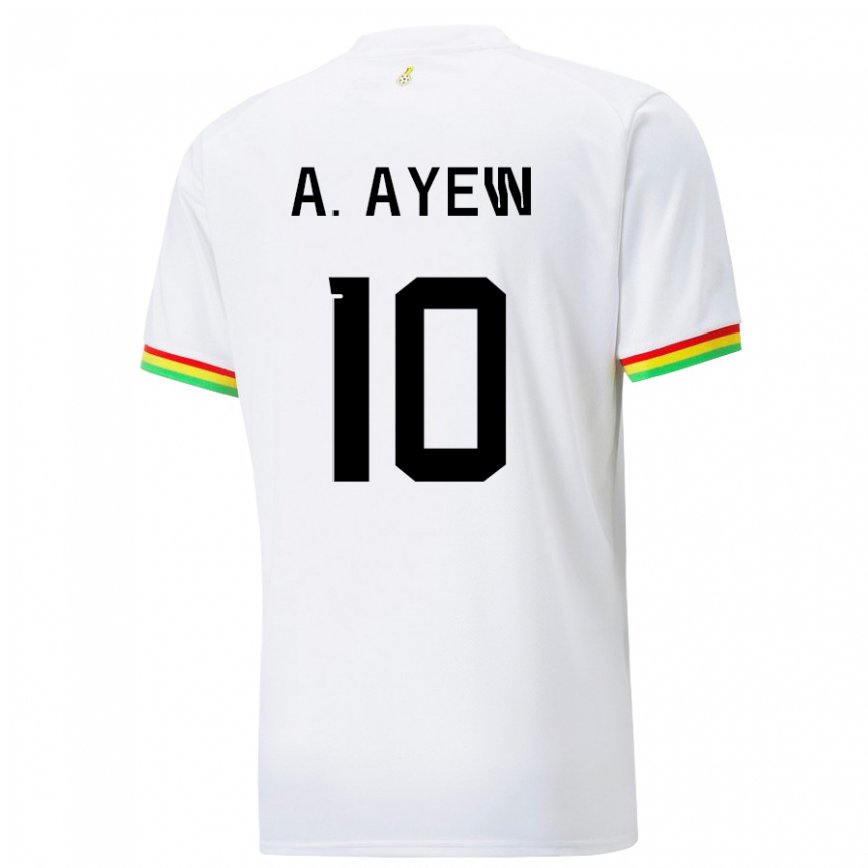 Kinder Ghanaische Andre Ayew #10 Weiß Heimtrikot Trikot 22-24 Luxemburg