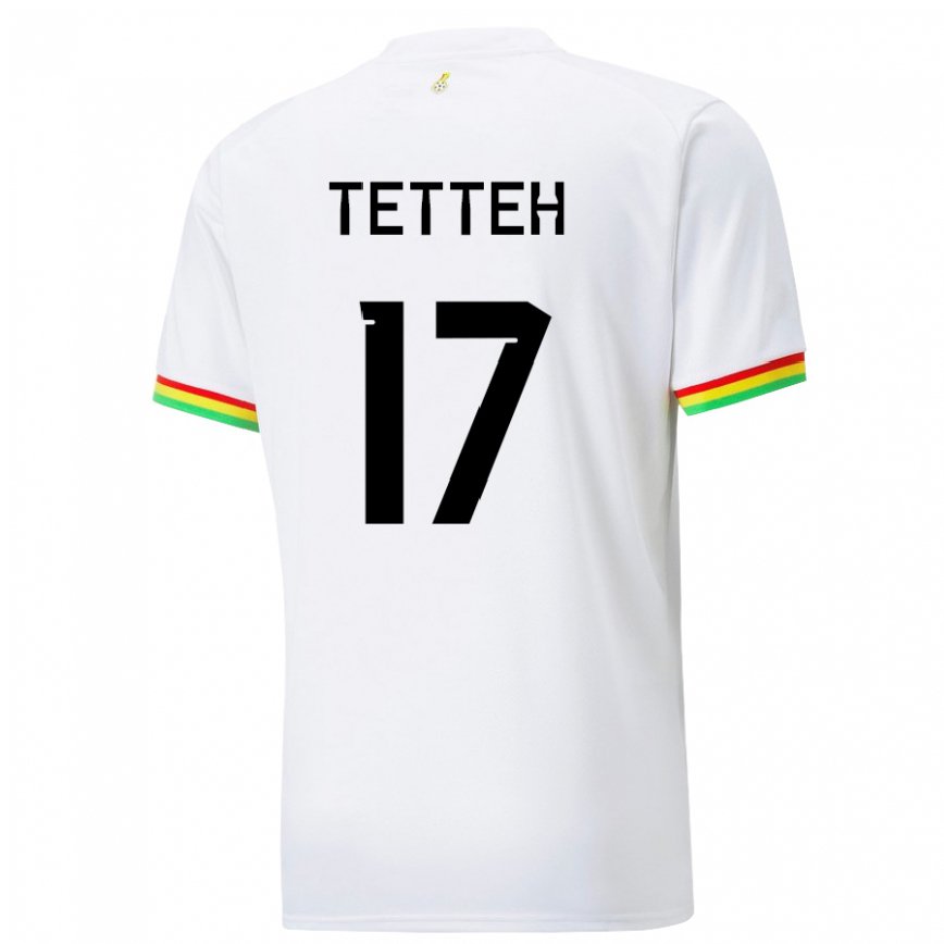 Kinder Ghanaische Benjamin Tetteh #17 Weiß Heimtrikot Trikot 22-24 Luxemburg