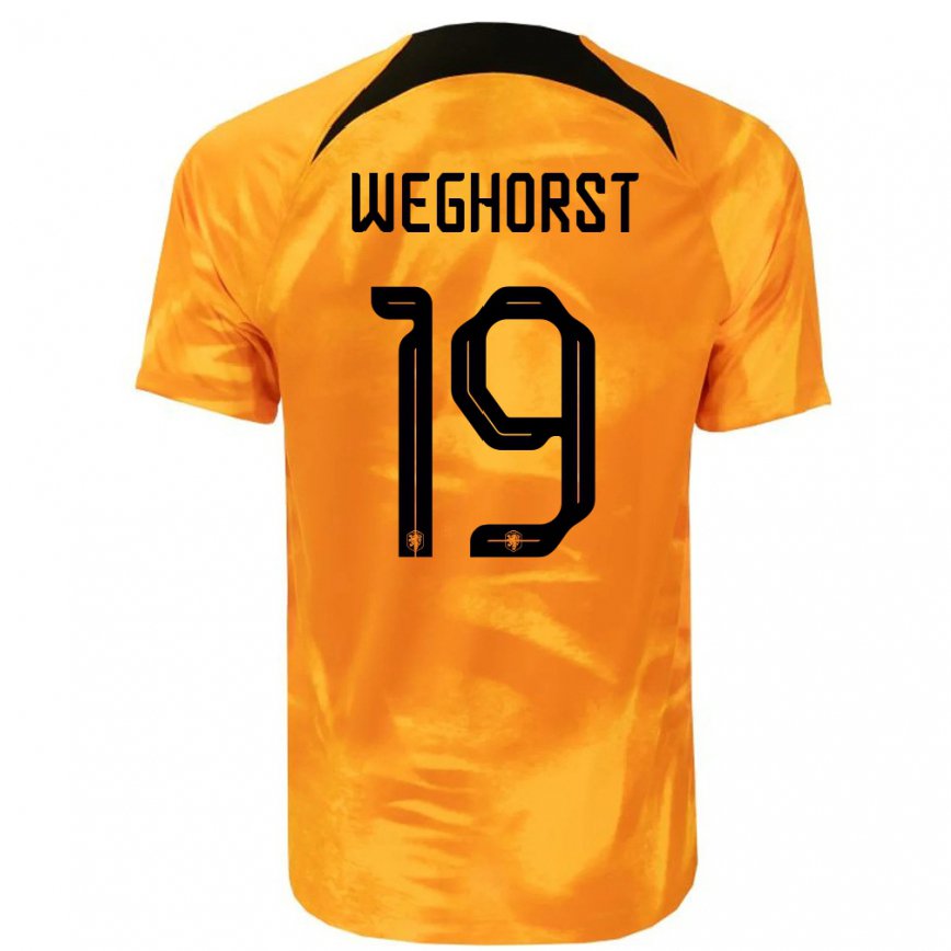 Kinder Niederländische Wout Weghorst #19 Laser-orange Heimtrikot Trikot 22-24 Luxemburg