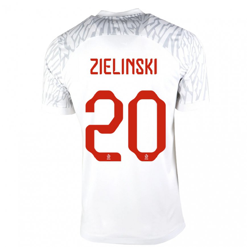 Kinder Polnische Piotr Zielinski #20 Weiß Heimtrikot Trikot 22-24 Luxemburg