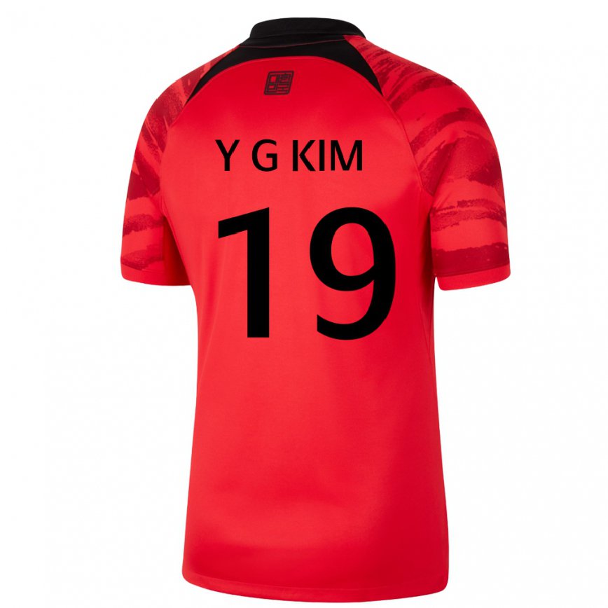 Kinder Südkoreanische Young-gwon Kim #19 Rot Schwarz Heimtrikot Trikot 22-24 Luxemburg