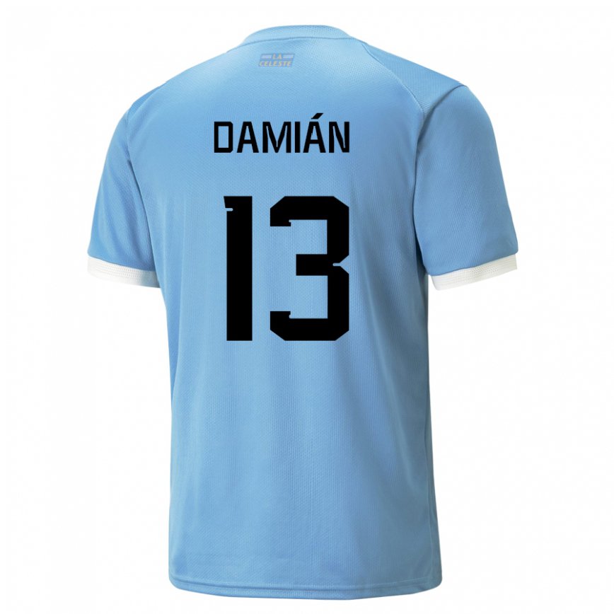 Kinder Uruguayische Damian Suarez #13 Blau Heimtrikot Trikot 22-24 Luxemburg