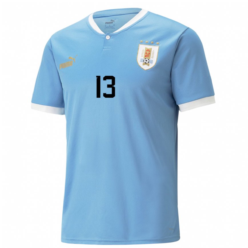 Kinder Uruguayische Damian Suarez #13 Blau Heimtrikot Trikot 22-24 Luxemburg