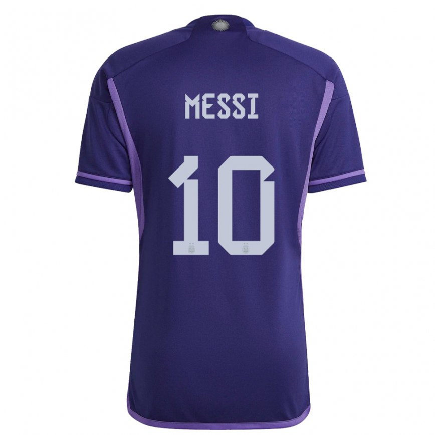 Kinder Argentinische Lionel Messi #10 Violett Auswärtstrikot Trikot 22-24 Luxemburg