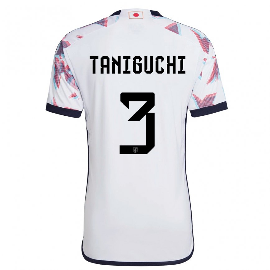 Kinder Japanische Shogo Taniguchi #3 Weiß Auswärtstrikot Trikot 22-24 Luxemburg