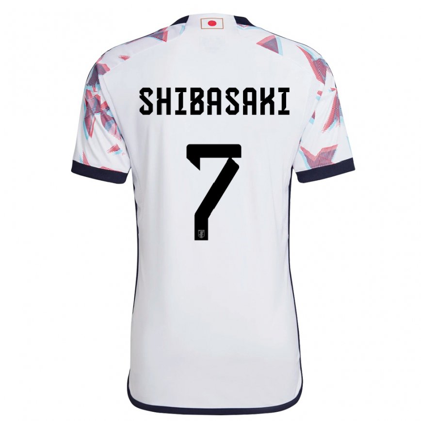 Kinder Japanische Gaku Shibasaki #7 Weiß Auswärtstrikot Trikot 22-24 Luxemburg