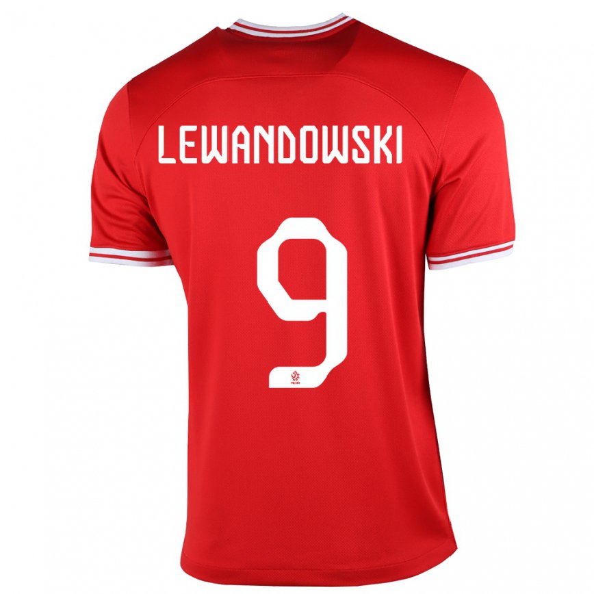 Kinder Polnische Robert Lewandowski #9 Rot Auswärtstrikot Trikot 22-24 Luxemburg