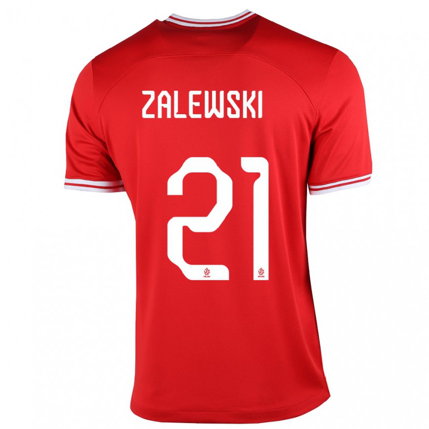 Kinder Polnische Nicola Zalewski #21 Rot Auswärtstrikot Trikot 22-24 Luxemburg