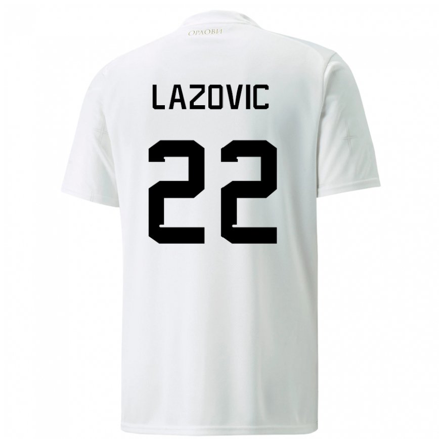 Kinder Serbische Darko Lazovic #22 Weiß Auswärtstrikot Trikot 22-24 Luxemburg