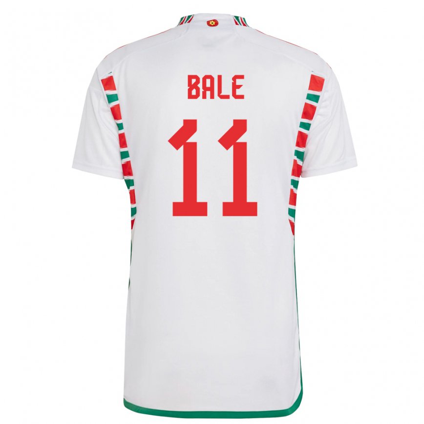 Kinder Walisische Gareth Bale #11 Weiß Auswärtstrikot Trikot 22-24 Luxemburg