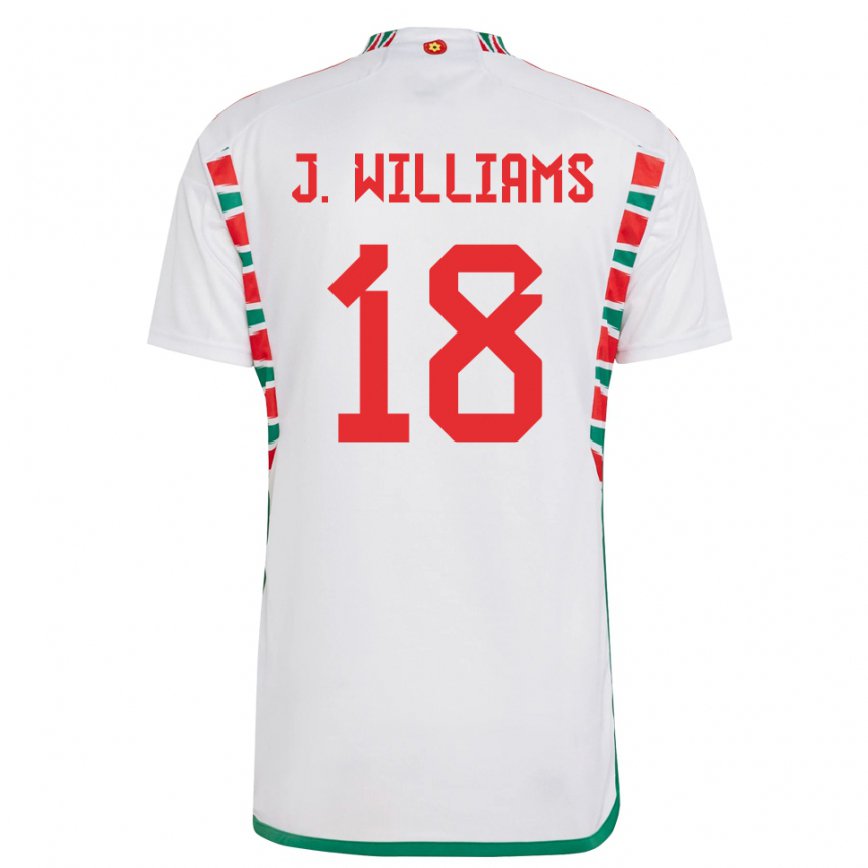 Kinder Walisische Jonathan Williams #18 Weiß Auswärtstrikot Trikot 22-24 Luxemburg