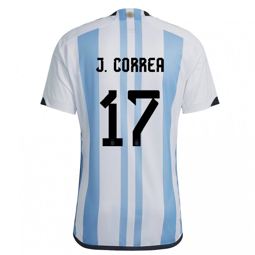 Herren Argentinische Joaquin Correa #17 Weiß Himmelblau Heimtrikot Trikot 22-24 Luxemburg
