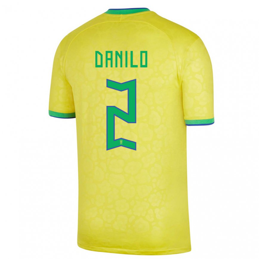Herren Brasilianische Danilo #2 Gelb Heimtrikot Trikot 22-24 Luxemburg