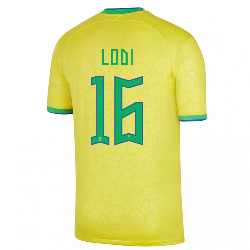 Herren Brasilianische Renan Lodi #16 Gelb Heimtrikot Trikot 22-24 Luxemburg