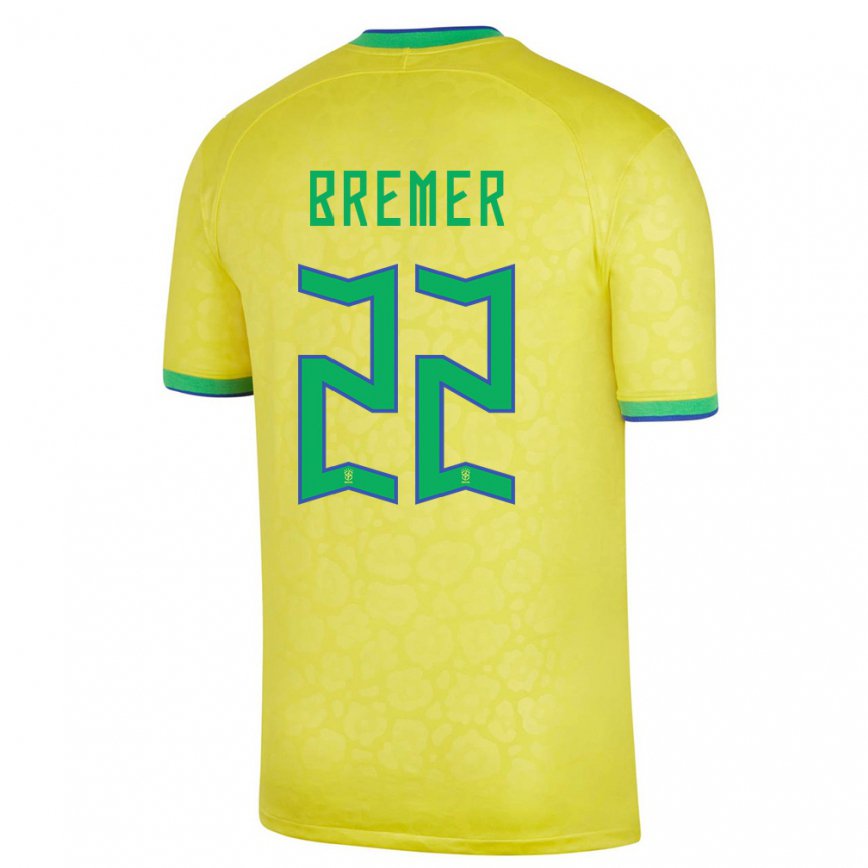 Herren Brasilianische Bremer #22 Gelb Heimtrikot Trikot 22-24 Luxemburg