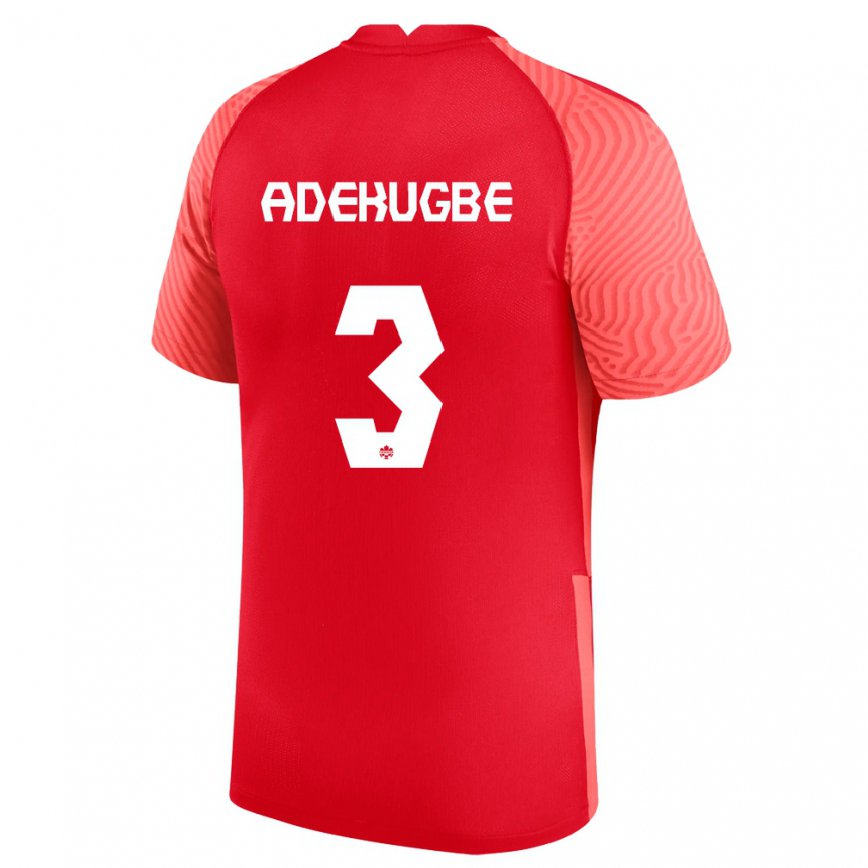 Herren Kanadische Samuel Adekugbe #3 Rot Heimtrikot Trikot 22-24 Luxemburg