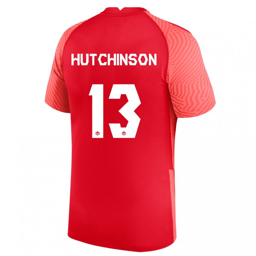 Herren Kanadische Atiba Hutchinson #13 Rot Heimtrikot Trikot 22-24 Luxemburg