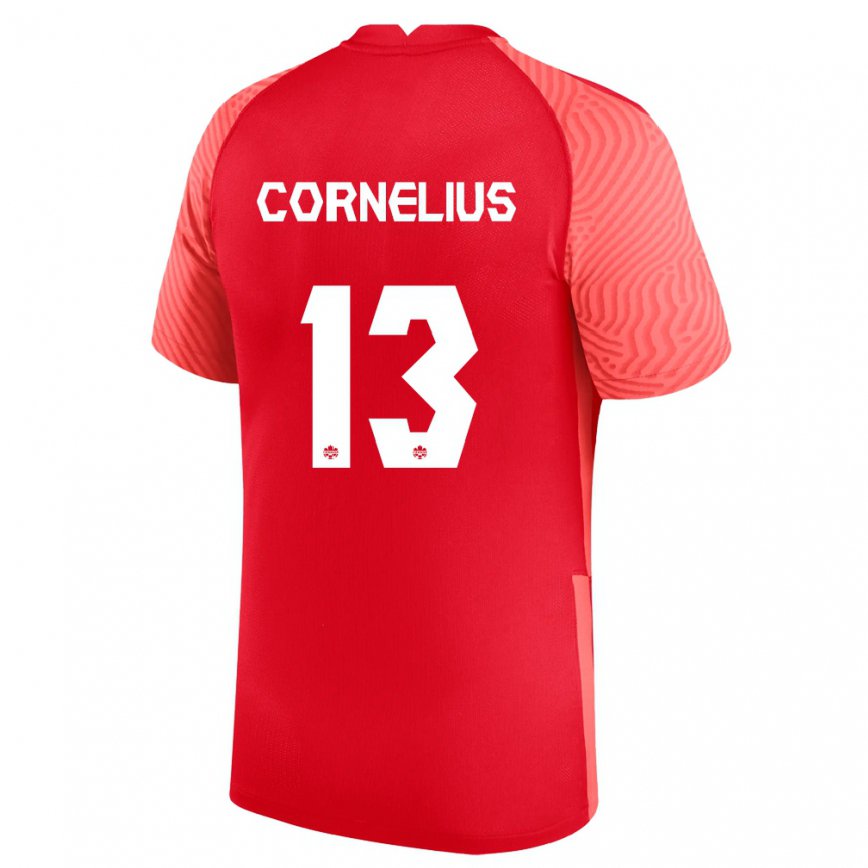 Herren Kanadische Derek Cornelius #13 Rot Heimtrikot Trikot 22-24 Luxemburg