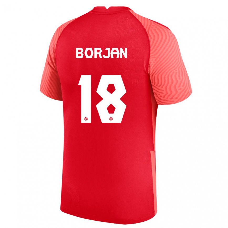 Herren Kanadische Milan Borjan #18 Rot Heimtrikot Trikot 22-24 Luxemburg