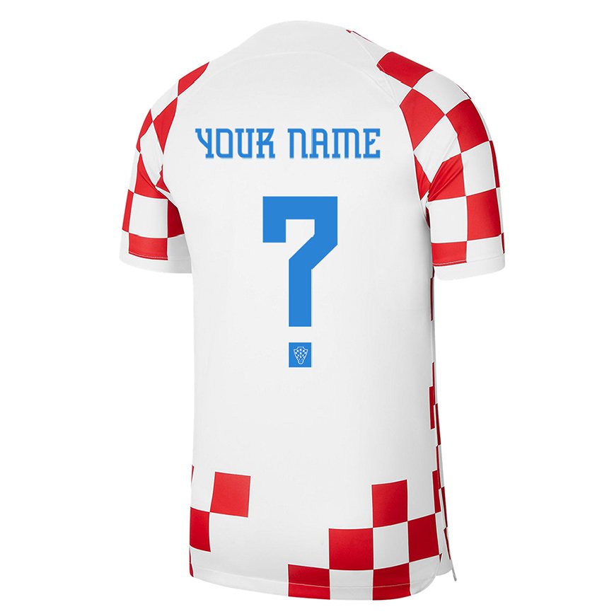 Herren Kroatische Ihren Namen #0 Rot-weiss Heimtrikot Trikot 22-24 Luxemburg