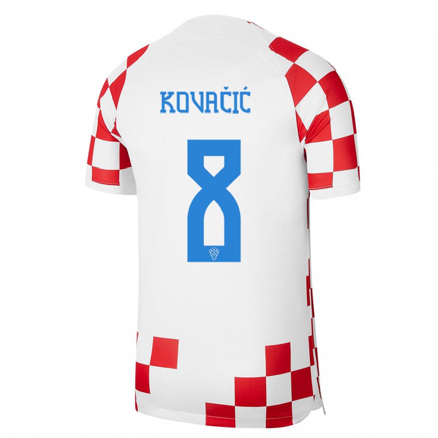 Herren Kroatische Mateo Kovacic #8 Rot-weiss Heimtrikot Trikot 22-24 Luxemburg