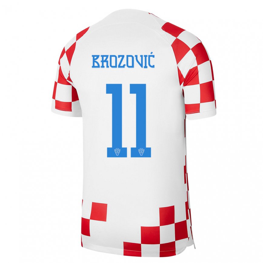 Herren Kroatische Marcelo Brozovic #11 Rot-weiss Heimtrikot Trikot 22-24 Luxemburg