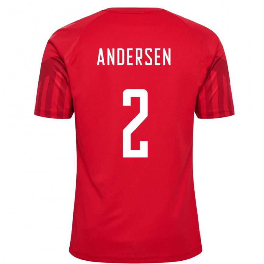Herren Dänische Joachim Andersen #2 Rot Heimtrikot Trikot 22-24 Luxemburg