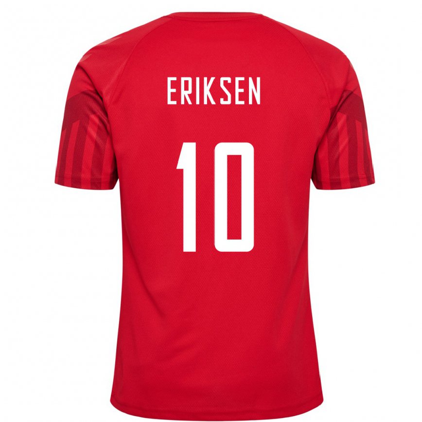 Herren Dänische Christian Eriksen #10 Rot Heimtrikot Trikot 22-24 Luxemburg