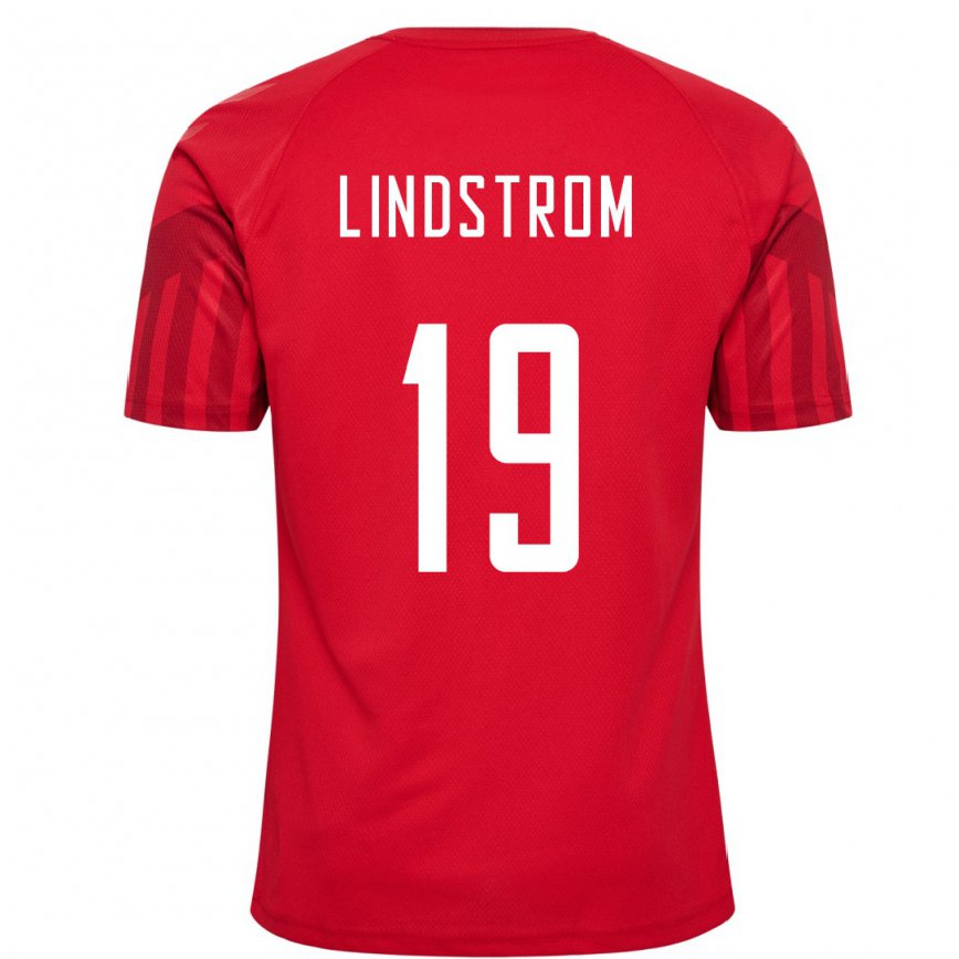 Herren Dänische Jesper Lindstrom #19 Rot Heimtrikot Trikot 22-24 Luxemburg
