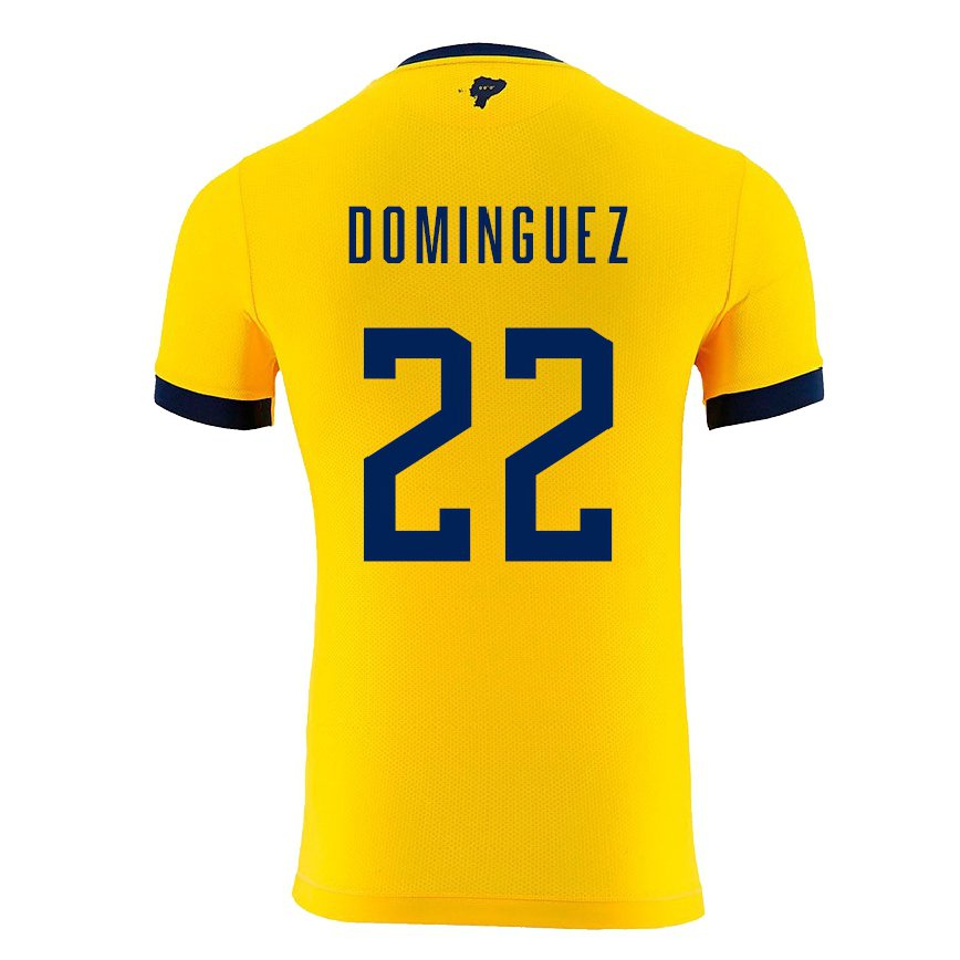 Herren Ecuadorianische Alexander Dominguez #22 Gelb Heimtrikot Trikot 22-24 Luxemburg