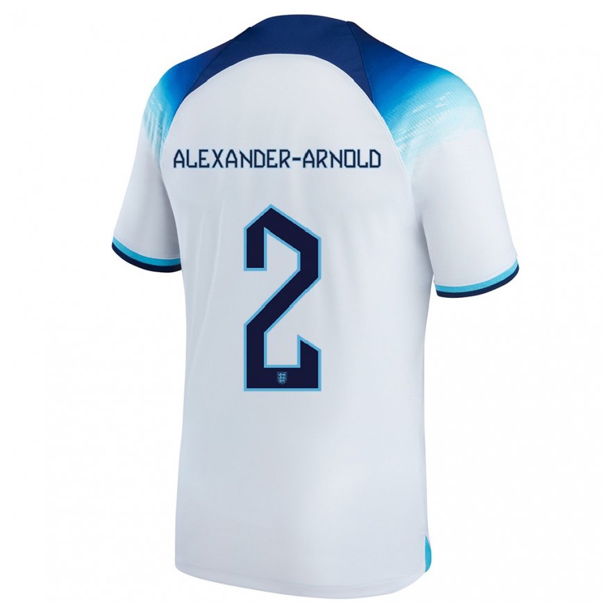 Herren Englische Trent Alexander-arnold #2 Weiß Blau Heimtrikot Trikot 22-24 Luxemburg